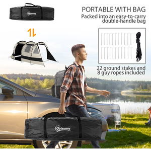 Outsunny 4-5 Person Blackout Camping Tent with Bedroom and Living Room by Outsunny