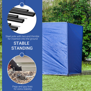 Outsunny Camping Windbreak, Foldable Portable Wind Blocker - Blue by Outsunny