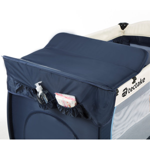 tectake Travel Cot Dog with Changing Mat, Play Bar Carry Bag - Blue by tectake