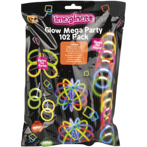 Pack of 102 Glow Mega Party Pieces by Imaginate