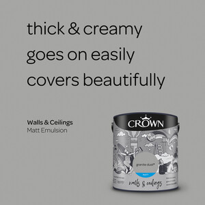 Crown Wall and Ceilings Matt Emulsion - Granite Dust by Crown Paints