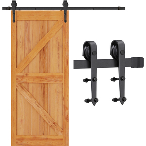 Barn Door Sliding Hardware Track Set Kit Closet Indoor - Black by Yaheetech