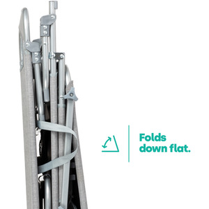 Folding Sun Lounger with Sun Shade - Grey by LIVIVO