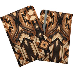 Black And Brown Intricate Pattern Passport Cover - Brown by Warren Reed - Designer