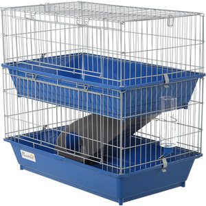 PawHut 2-Tier Small Animal Cage Metal Wiring - Blue by PawHut