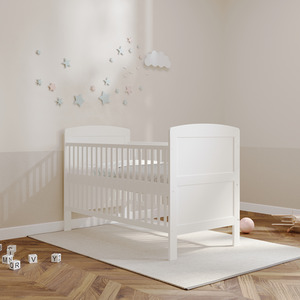 Reggie Cot Bed White with Mattress - White by Viculii