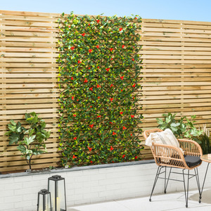 Expanding Artificial Trellis with Flowers - Red by Christow