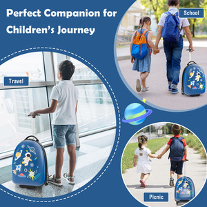 16'' Kids Carry-On Luggage-Blue - Blue by Costway