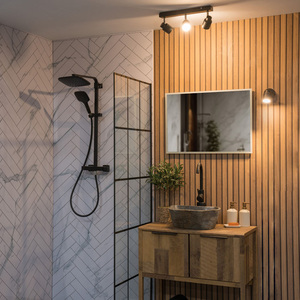 Benton 3 Way Bar Bathroom Spotlight Black - Black by ValueLights