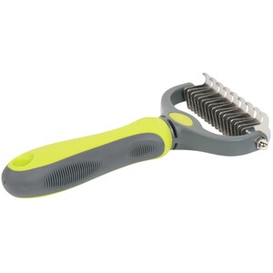 Double Sided Pet Rake - Green by Clever Paws