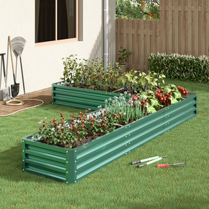L-Shaped Metal Flower Bed 277*207*30cm - Dark Green by lifeideas
