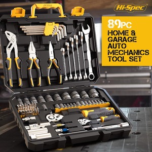 89 Piece Auto Car Mechanics Sockets and Spanners Kit - Yellow by Hi-Spec