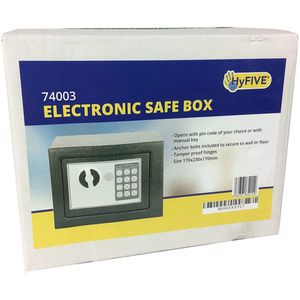 Safebox High Security Steel Safe Box Home Office Digital Keypad and Two Keys - Black by HyFive