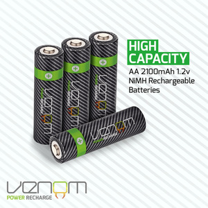 Venom Rechargeable AA Batteries - High Capacity 2100mAh by Venom