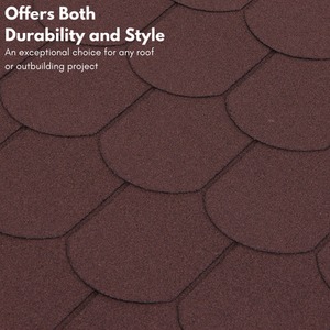 25 Pieces Asphalt Roof Shingles Fish Scales Design - Brown by NOVECRAFTO