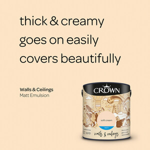 Crown Matt Breatheasy Emulsion Paint - Soft Cream by Crown Paints