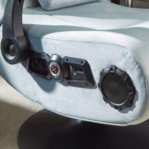 XRocker Deluxe 4.1 Chenille Pedestal Chair Silve - Silver by X Rocker