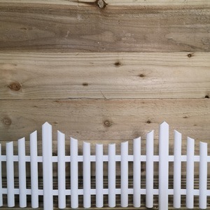 4 Piece Set Wood Effect Picket Fence Garden Edging - White / 1 by Samuel Alexander
