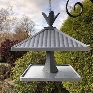 Robin Tile Bird Table - Grey Tile / Grey Base by ECO3D DESIGNS LTD