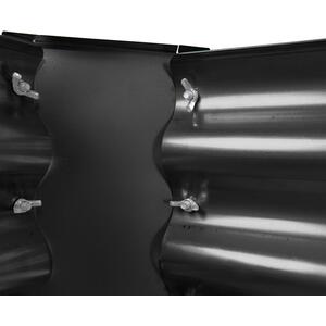 Rectangle Galvanised Steel Raised Garden Bed - 180cm x 90cm - 2pc - Black by Harbour Housewares