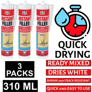 Instant Wall Filler Cartridge Dries White Crack Resistant - White / 930ml by 151