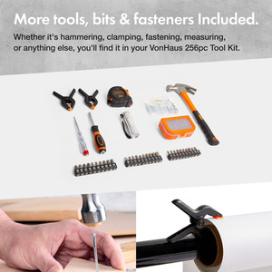 256 Piece Tool Set and Socket Set - Black by VonHaus