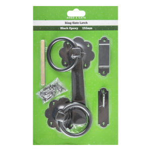 Gate Plain Ring Latch Handle - Black by Hiatt
