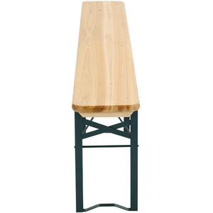 3PCs Foldable Firwood Table Chair Set for Camping - Light Brown / 46cm by Livingandhome