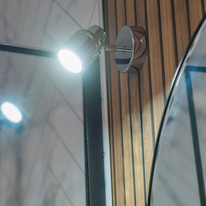 Benton IP44 Bathroom Spotlight Adjustable Wall Light - Chrome by ValueLights