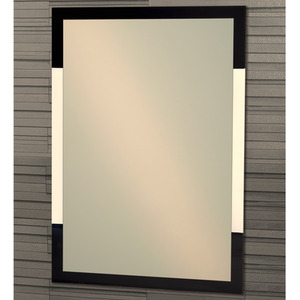 Rectangular Large Bathroom Wall Mirror Black and Frosted Edge 70 x 50cm - Black Frosted by Showerdrape