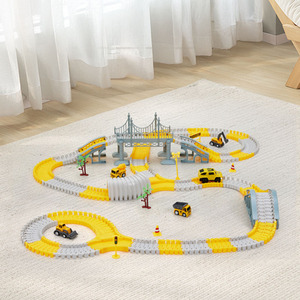 Kidkid Construction Race Track Toy Set for Kids - Yellow by Kidkid