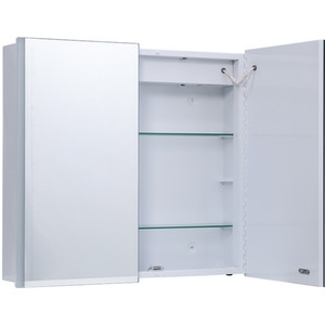 Bathroom Mirror Cabinet with Shaver Socket and Lights - Silvery White by Livingandhome