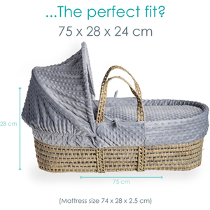 Dimple Palm Moses Basket - Grey by Clair de Lune