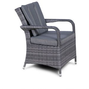 Arizona Fire Pit Round Rattan Patio Dining Set - Grey / 4 by Giardino