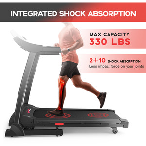 Folding Treadmill 3.0HP with Auto Incline 18 Programs - Black by Rattrix