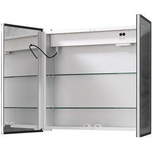 Bathroom LED Mirror Cabinet with Demister - White by Livingandhome