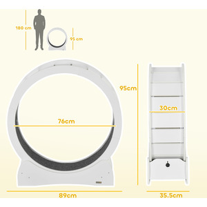 PawHut Cat Treadmill, Wooden Cat Exercise Wheel with Carpeted Runway by PawHut