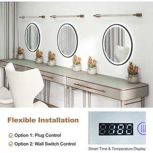 Bathroom Round Makeup Vanity Mirror - Silver by Costway