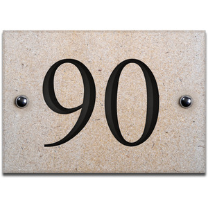 Limestone Number 90 with Infill by The House Nameplate Company