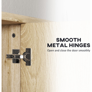 HOMCOM Bathroom Wall Mounted Mirror Cabinet Natural by HOMCOM