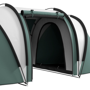 Outsunny 2 Room Tent with Living Area and Awning, 3000mm Waterproof - Green by Outsunny