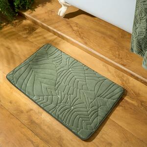 Leaf Embossed Non-Slip Bath Mat - Green by OHS