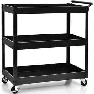 3-Tier Tool Trolley Utility Cart - Black by GAINOOM