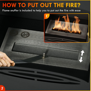 HOMCOM Freestanding Bioethanol Fireplace with 1.2L Tank and Flame Snuffer - Black by HOMCOM