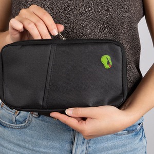 Travel Document and Passport Holders With a Zip-Up Design - Black by Flo Fashion