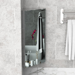 HOMCOM Wall Mounted Bathroom Mirror - Silver by HOMCOM