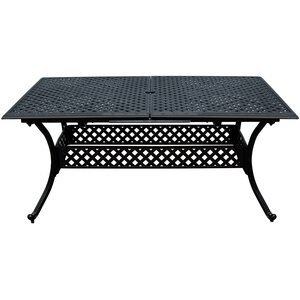 SHG Chirk Cast Aluminium 6 Seater Dining Set With Rectangular Extendable Table - Black by Signature Homes and Gardens