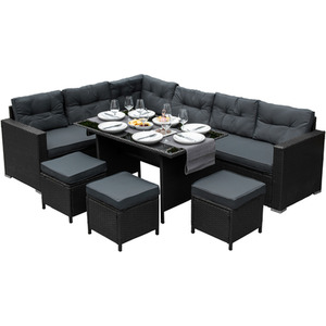 Jardi Rattan Corner Set - Black by Jardi