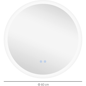 kleankin Round LED Bathroom Mirror with Dimmable Touch Switch by kleankin