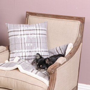 Tweed Cushion With Quote - Grey by NOAHS ARK